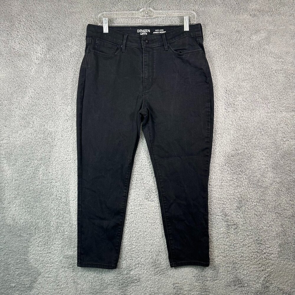 Levis Denizen Jeans Womens 32X30 Black Denim High Rise Skinny‎ Cotton Blend Flex